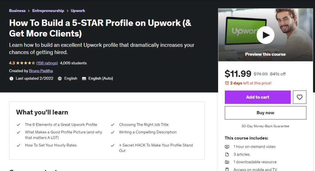 How To Build a 5-STAR Profile on Upwork (& Get More Clients): Udemy