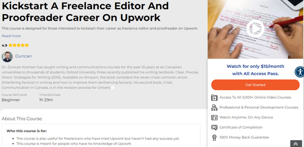 Kickstart A Freelance Editor And Proofreader Career On Upwork: SkillSuccess