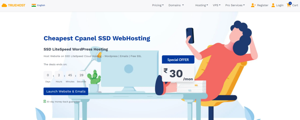 Truehost comes out as the best shared web hosting provider in India.