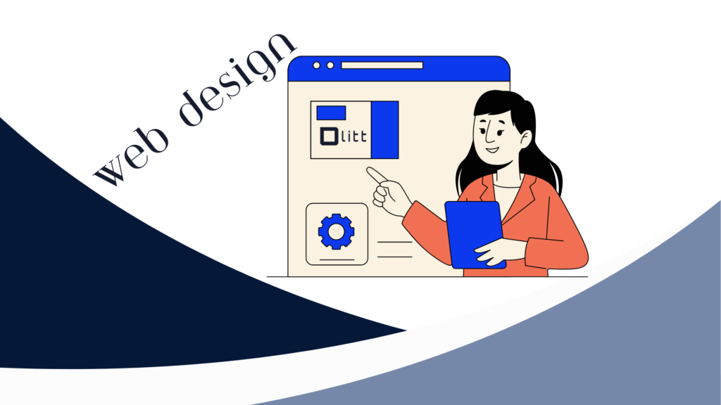 Woman using Olitt no code website builder to design a personal website