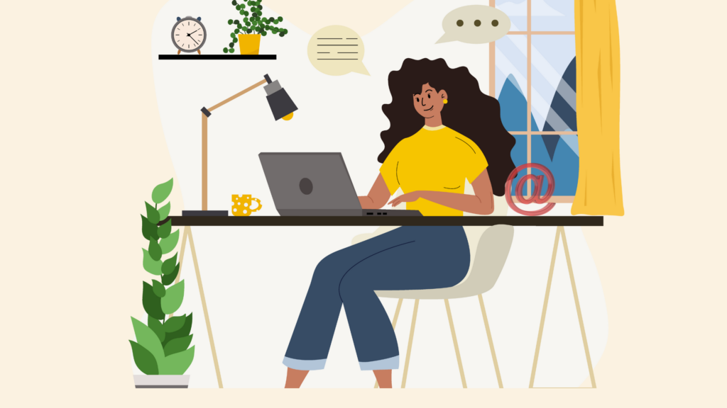 Think Email Hosting Is Complicated? Think Again 3 girl on Laptop screen with email icon on desk