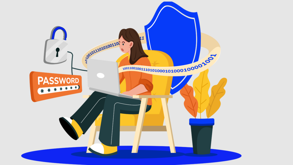 The Scary Truth About Email Security No One Tells Indian SMEs 2 girl on her laptop with padlock next to her to show email security