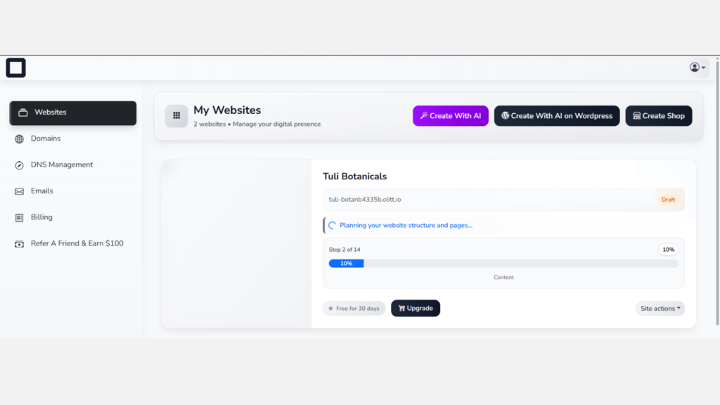 Build Your Website in India the Smart Way with Olitt AI 4 Create a website with ai