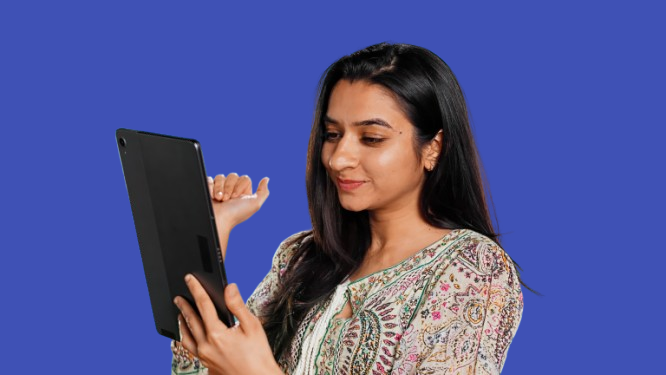 woman having friendly discussion teleconference meeting using tablet removebg preview 1