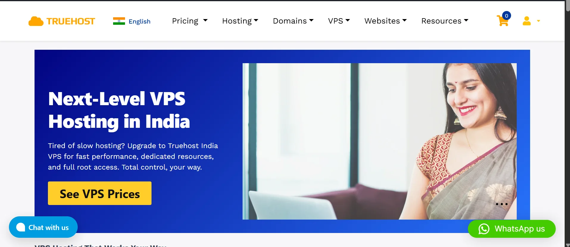 VPS hosting options Truehost India