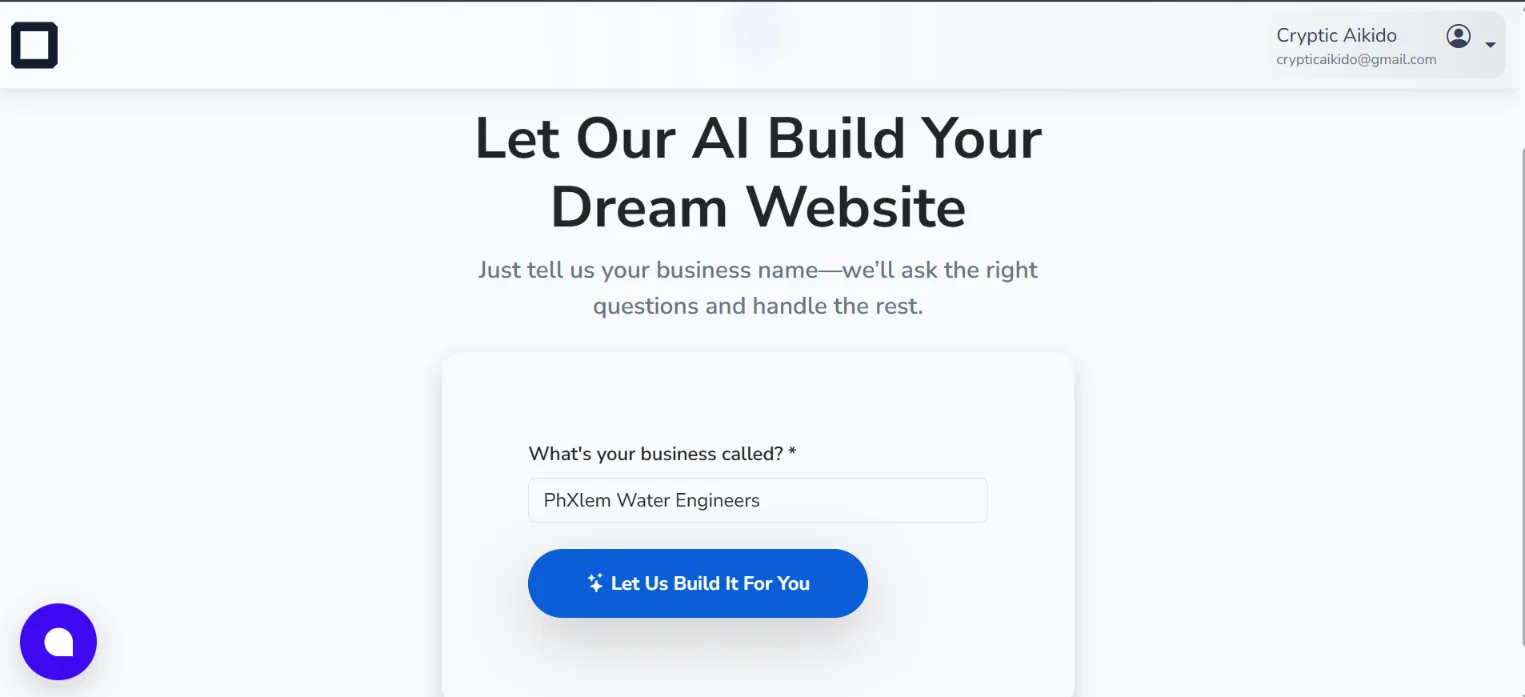 Vibe Coding a Consulting Business Website with Ollit AI: How it Went 5 Ollit-1st-question