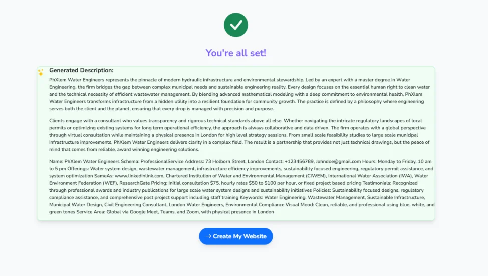 Vibe Coding a Consulting Business Website with Ollit AI: How it Went 8 Ollit-all-set