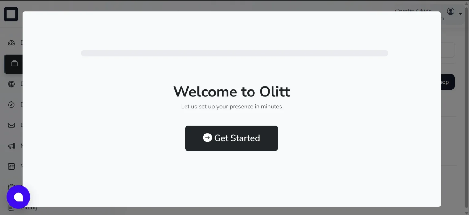 Vibe Coding a Consulting Business Website with Ollit AI: How it Went 2 Ollit-get-started