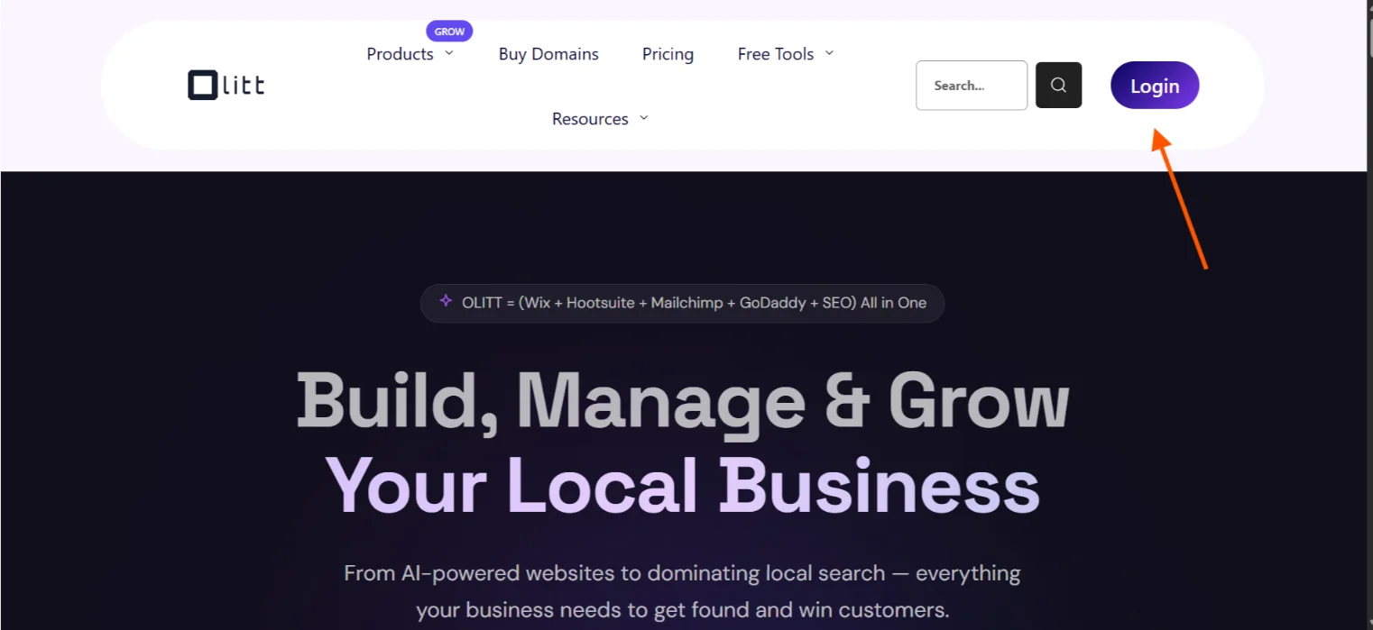 Vibe Coding a Consulting Business Website with Ollit AI: How it Went 1 Ollit-log-in