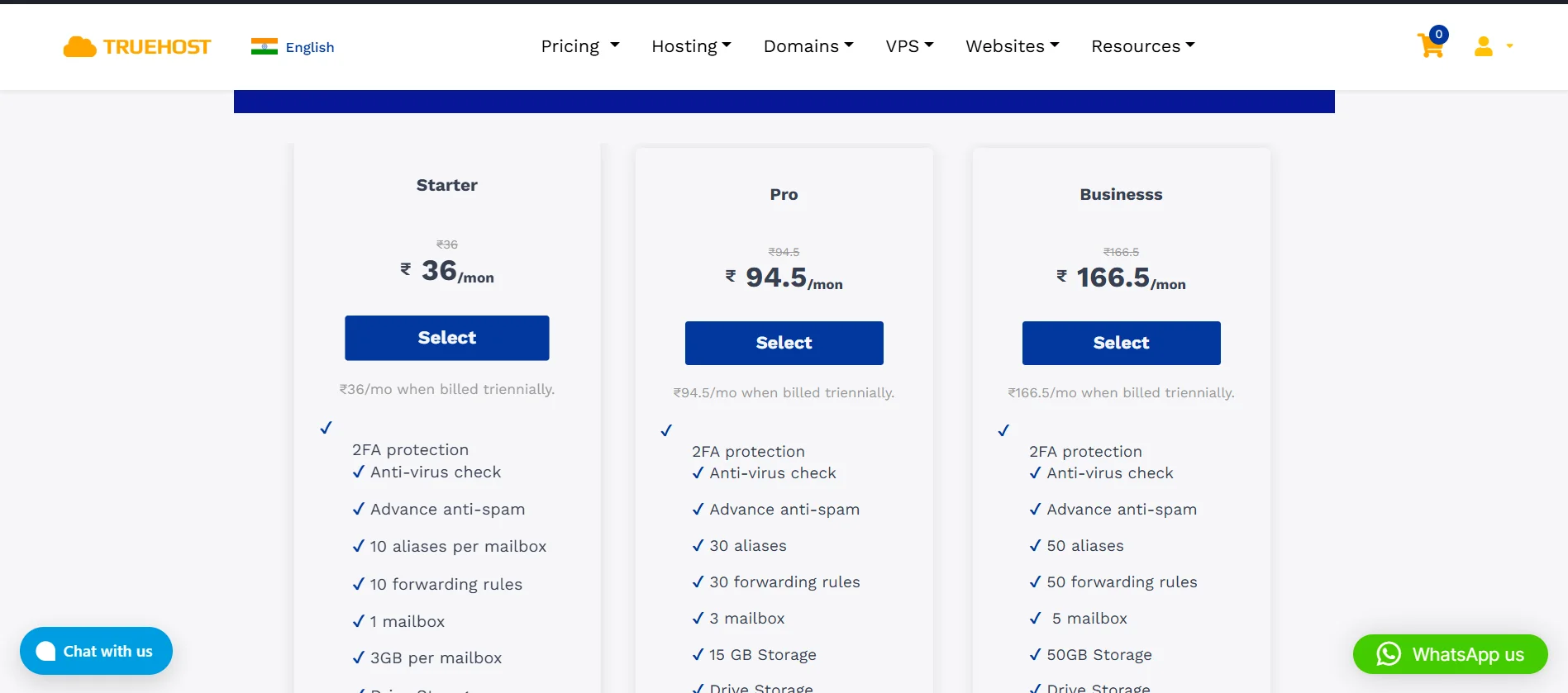 7 Benefits of Professional Email Hosting for Small Businesses in India 2 Truehost-email-hosting-plans