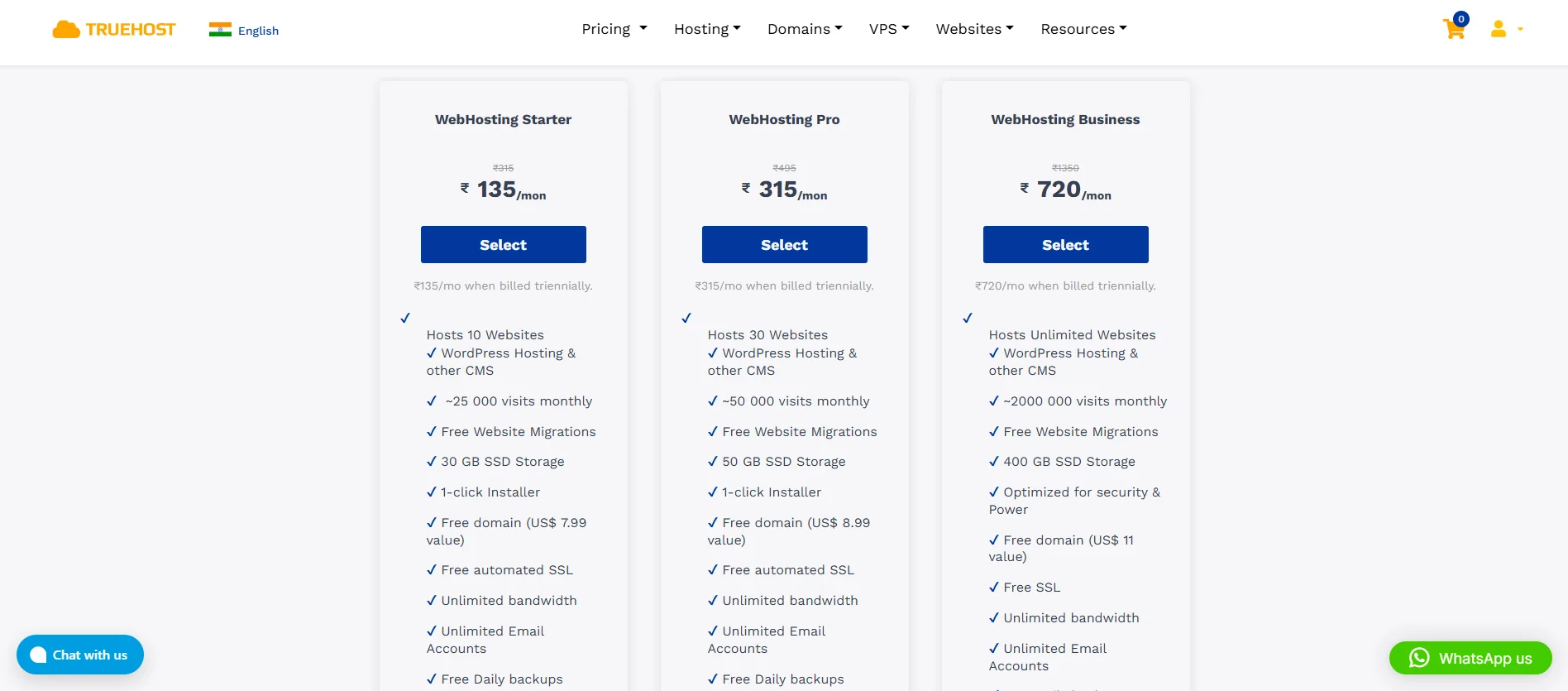 How to Choose the Right Web Hosting for Your Indian E-commerce Business 3 Truehost-shared-hosting-pricing