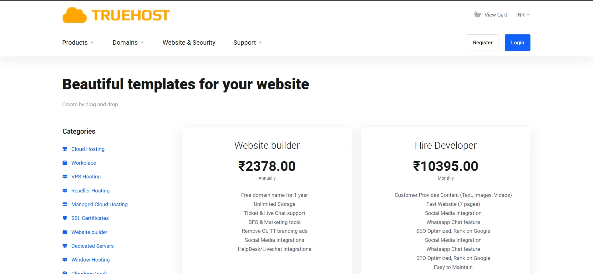 Starting a Blog in India? How to Do It and How Truehost Can Help 2 Truehost-website-builder-pricing