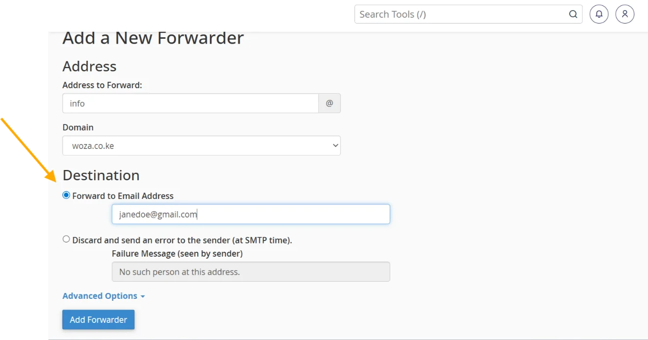 cpanel-adress-to-send