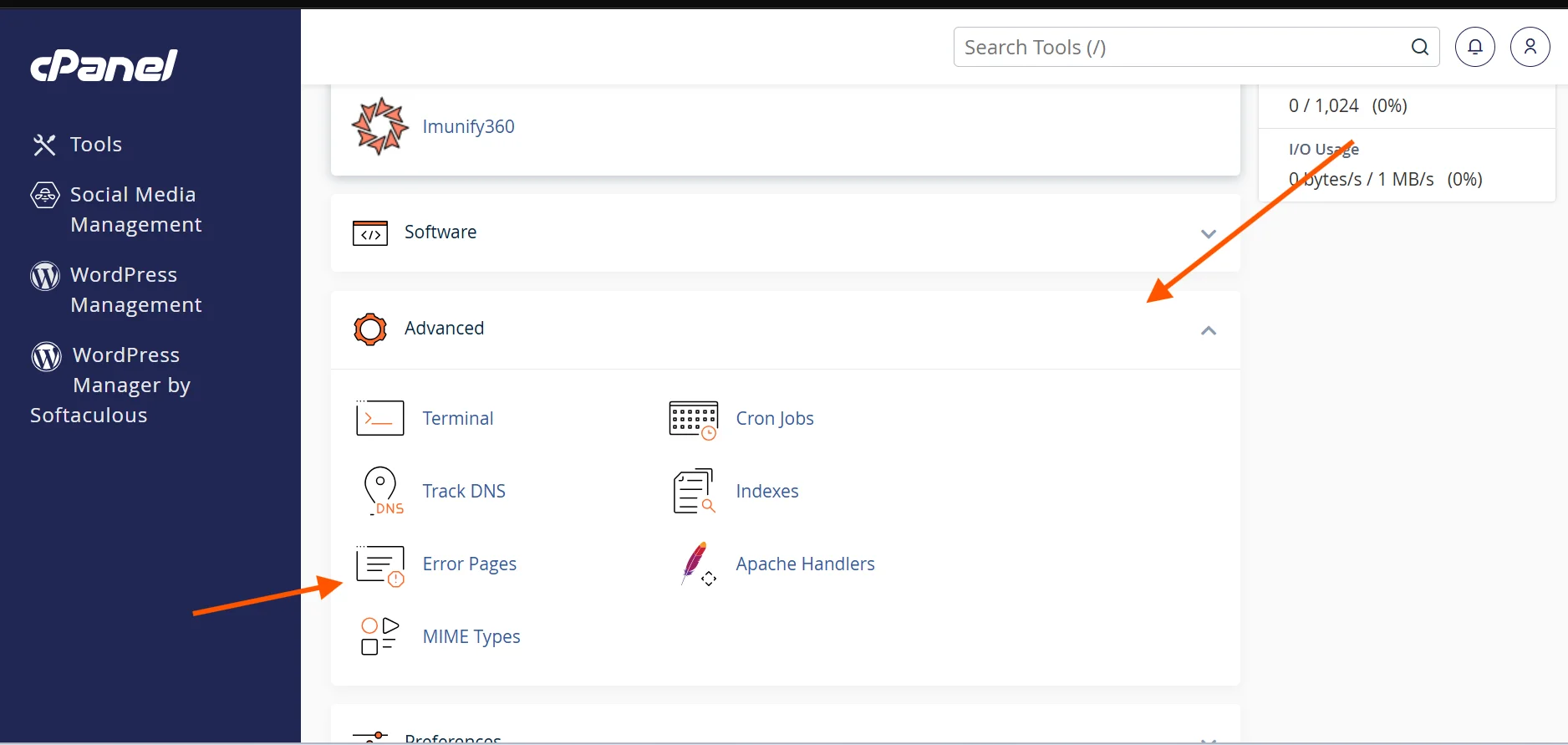 cpanel-advanced-error-pages