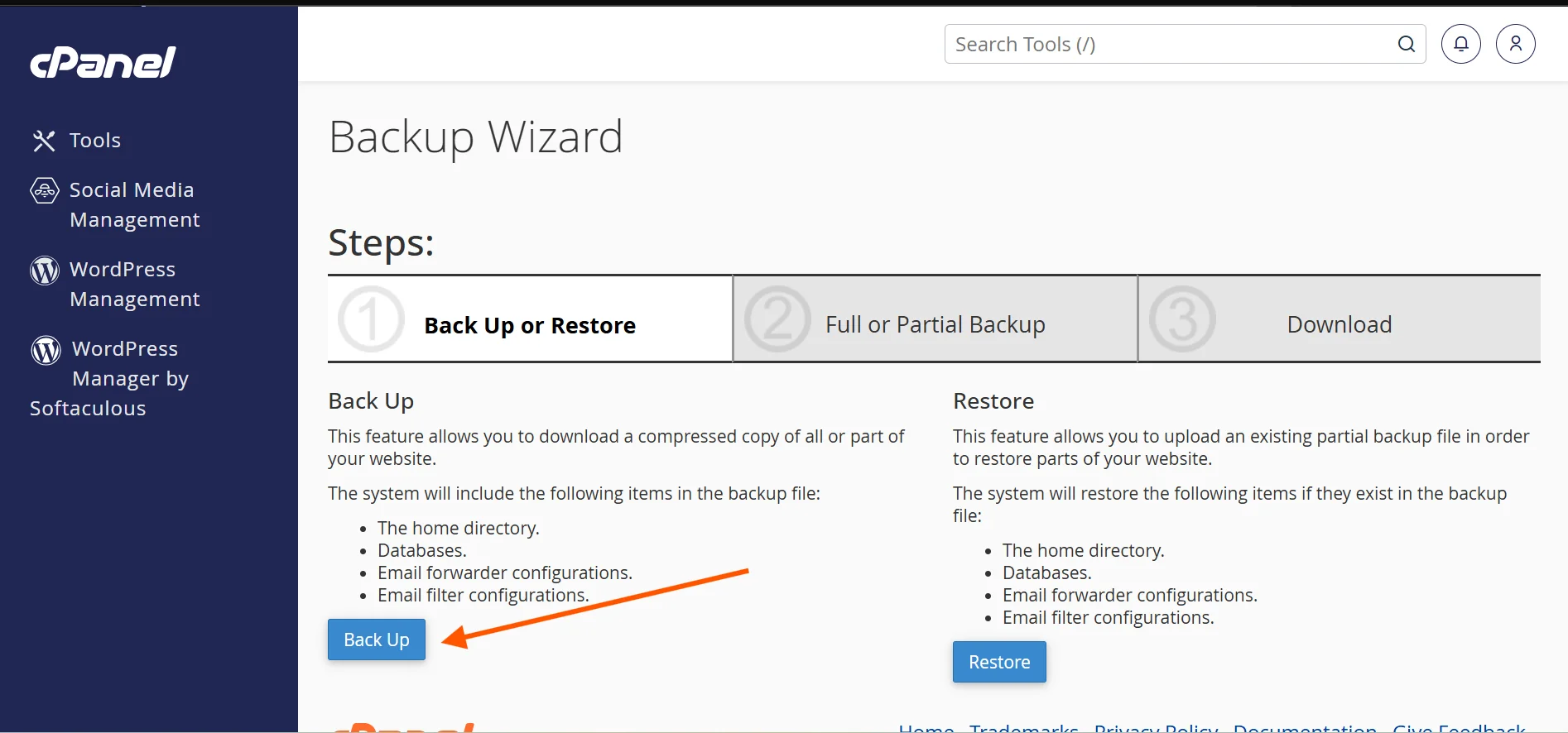 How To Do a Website Backup and Restore Using cPanel 3 cpanel-backup-wizard-1