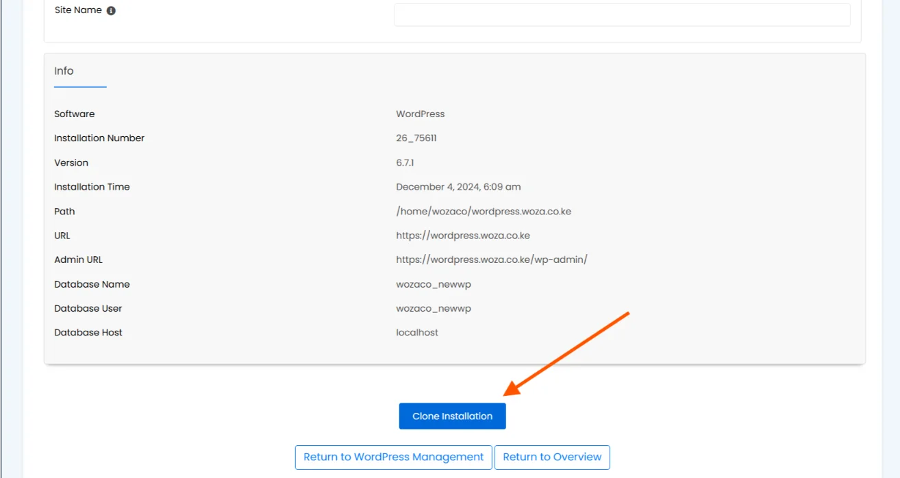 cpanel-clone-installation