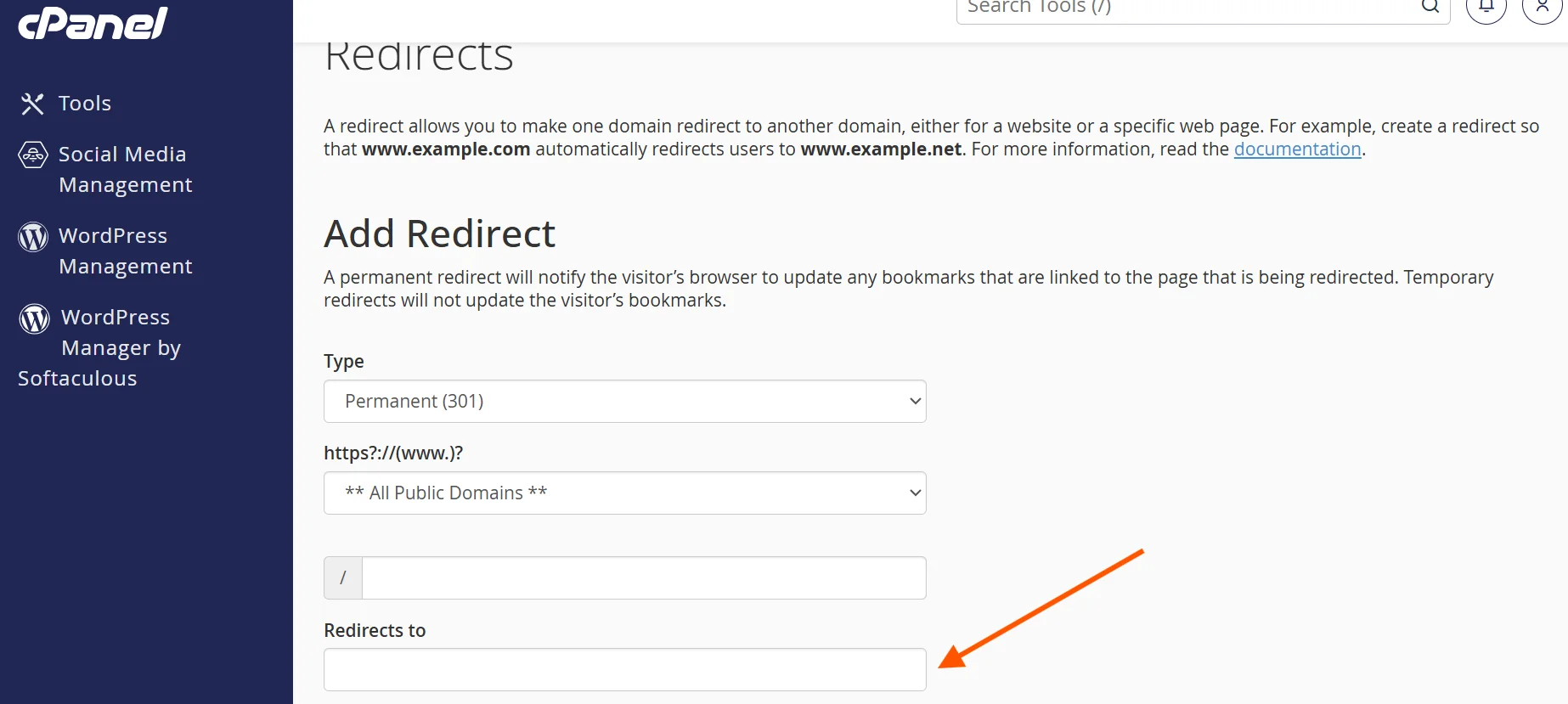 How To Set Up a Domain Redirect in cPanel 6 cpanel-redirects-to