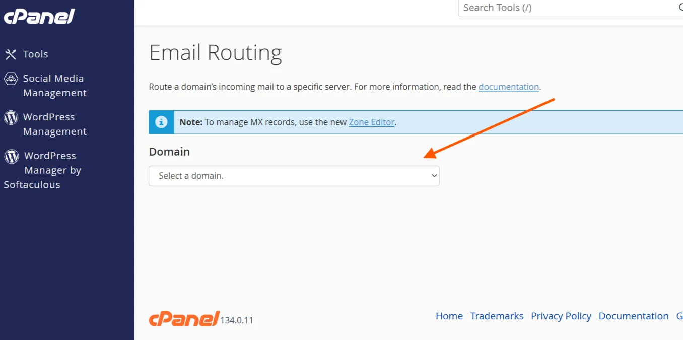 How to Set Up Email Routing for Your Domain in cPanel 4 cpanel-selecting-domain