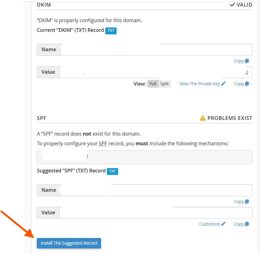 DKIM-install-suggested-record