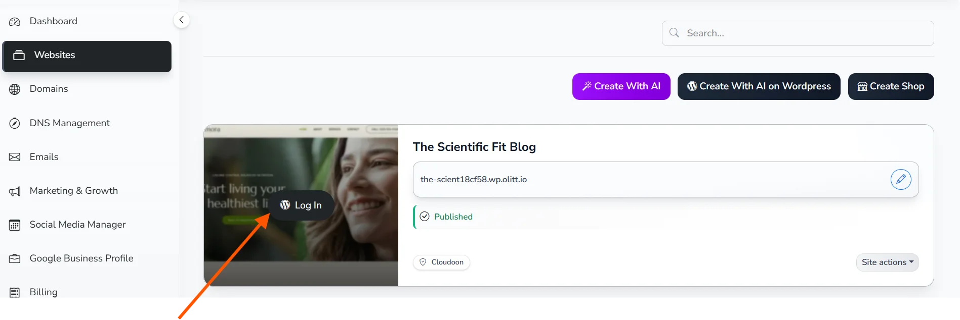 Ollit-blog-website-login