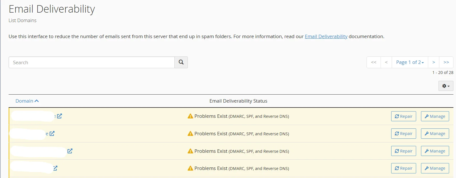 cpanel-email-deliverability-list
