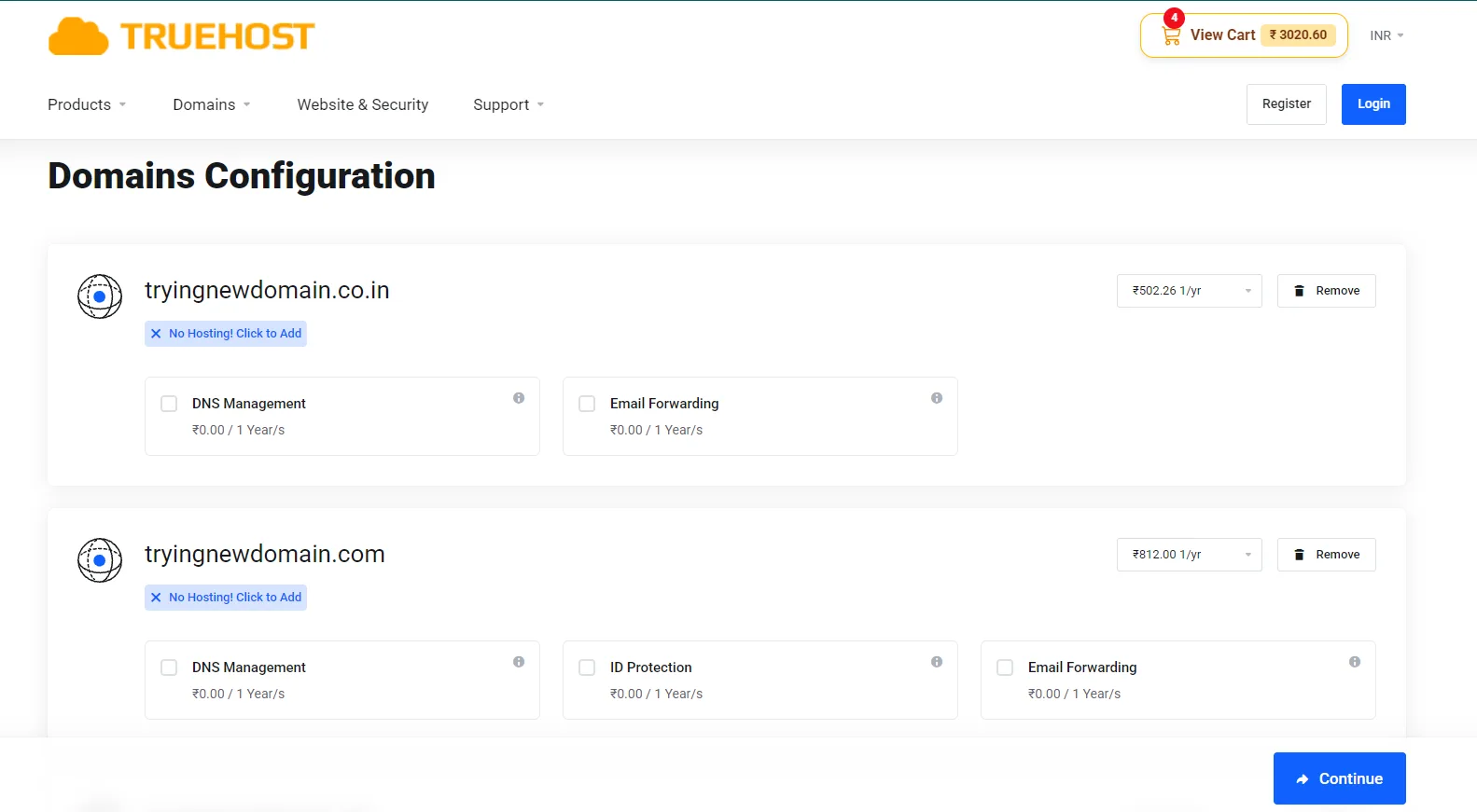 Domains Configuration