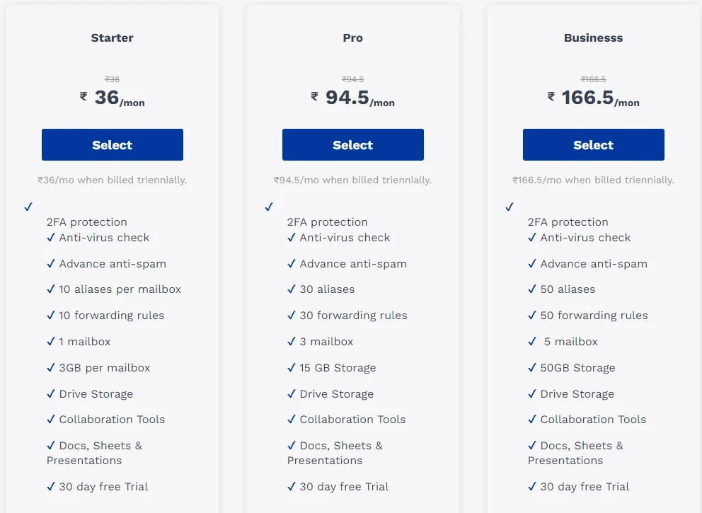 email-hosting-pricing
